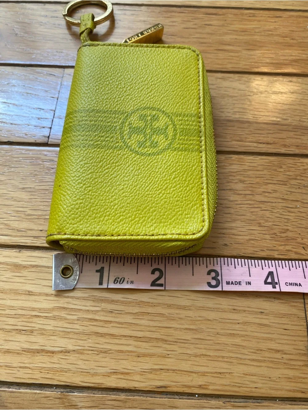 Tory Burch Emerson Yellow Zip Card Case Wallet